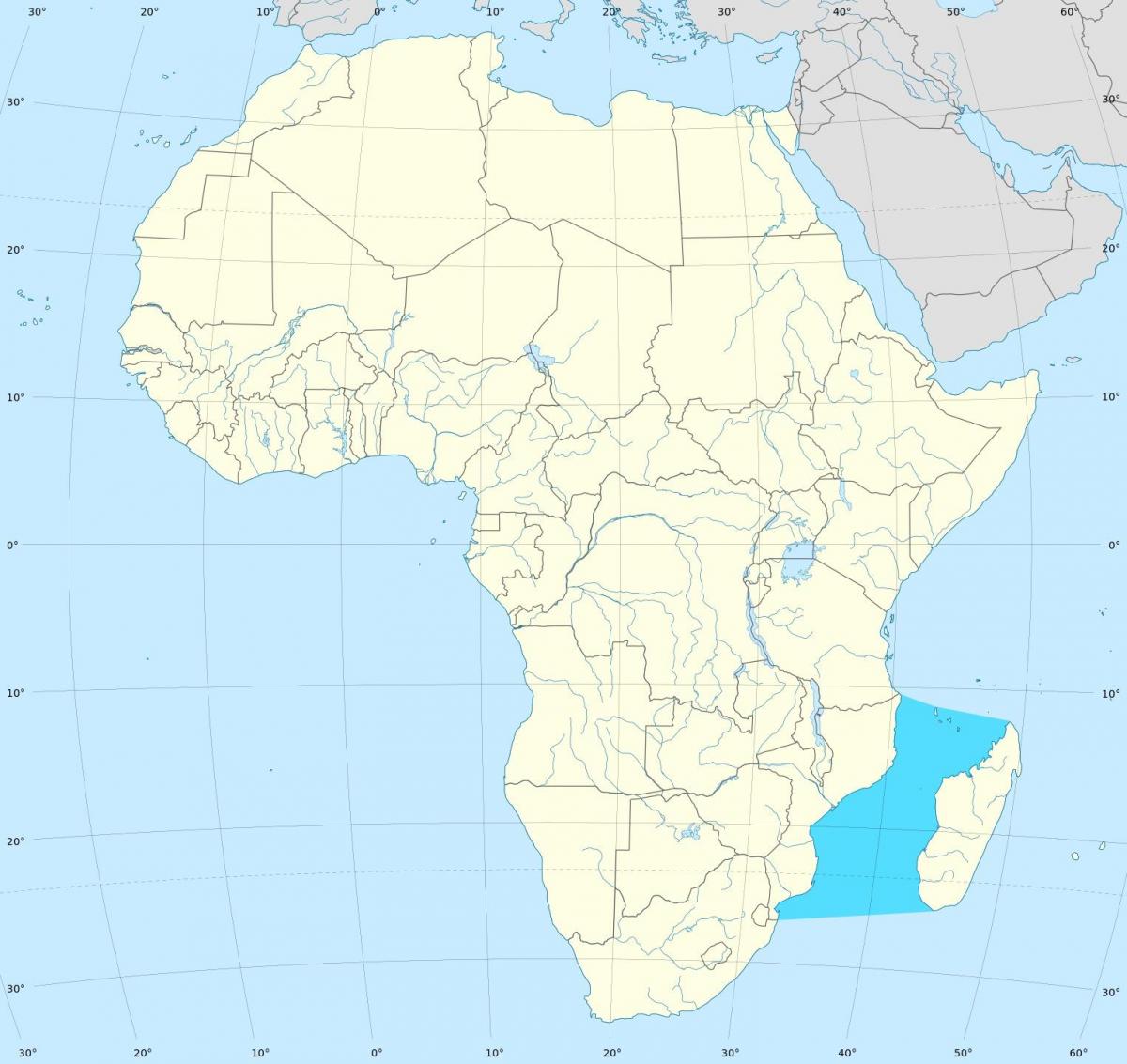 莫桑比克非洲频道的地图