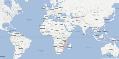莫桑比克在世界地图上