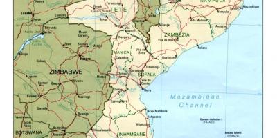 地图莫桑比克的详细地图